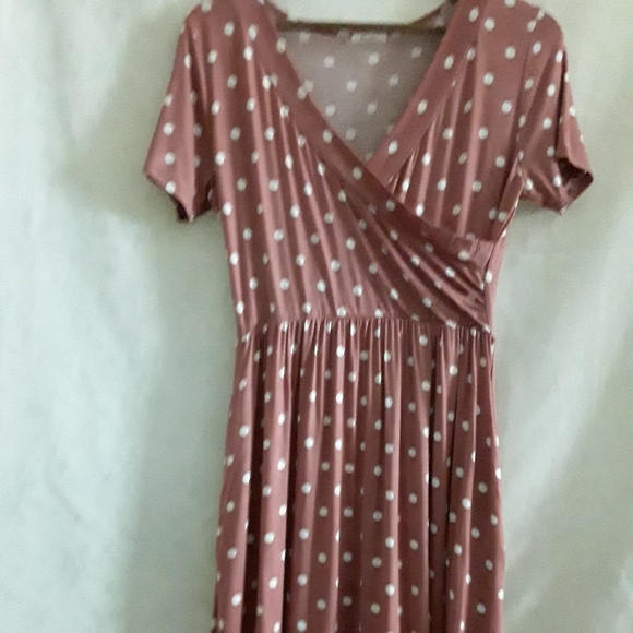 Nwot Riah light rust color polka dot dress - Picture 2 of 3
